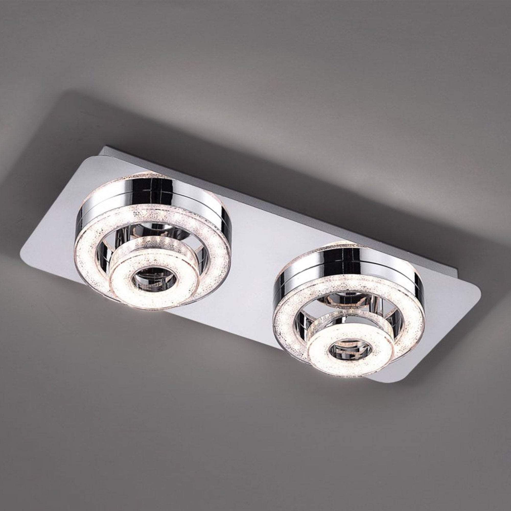 Rolo Silver - Ceiling Light, 2 Light