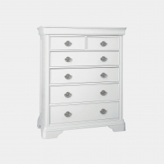 Lace - 2+4 Drawer Chest In White Painted Finish
