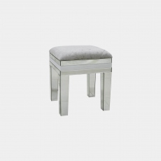 Madison - Stool In Clear White & Mirror Finish