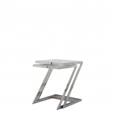 Trento - Nest Of 2 Tables In Clear Glass & Stainless Steel Frame