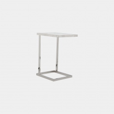 Trento - End Table In Clear Glass & Stainless Steel Frame