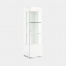 Bernini - RHF Curio Cabinet In White High Gloss