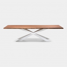 Cattelan Italia Spyder - Dining Table In Wood Walnut Canaletto & Stainless Steel Base