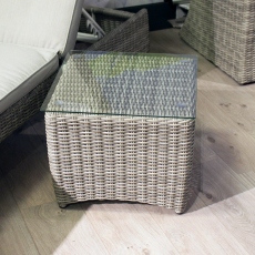 Oyster Bay - Side Table Light Grey Rattan