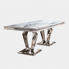 Dining Table In Grey Marble Effect - Missano
