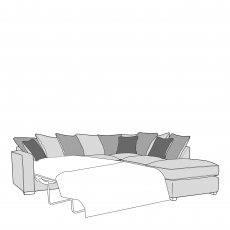 Dallas - RHF Footstool Pillow Back Sofabed Corner Group In Fabric