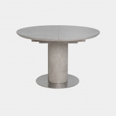 Indus - 120Øcm Round Extending Dining Table In Concrete Effect Finish