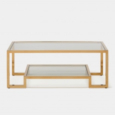 Frame - Coffee Table In Clear Glass & Champagne Finish