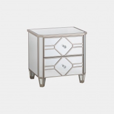 Ruby - 2 Drawer Bedside Chest In Mirrored Facia