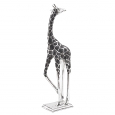 Small Electroplated Silver Sculpture - Giraffe Facing Back