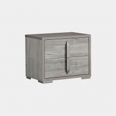 2 Drawer Night Table In Ash & Osage High Gloss Finish - Harper