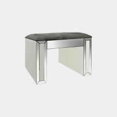 Bianca - Dressing Stool In White & Silver Mirror