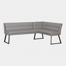 Jessica - 208cm LHF Corner Bench In Grey Faux Leather