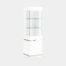 Polar - RHF Curio Cabinet In White High Gloss