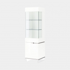 Polar - LHF Curio Cabinet In White High Gloss