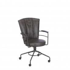 Lyndon - Swivel Desk Chair In Grey PU