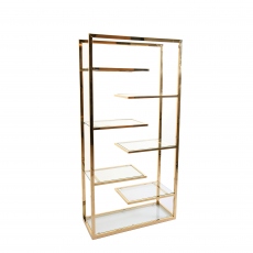 Auric - Display Cabinet In Clear Glass & Gold Steel Frame