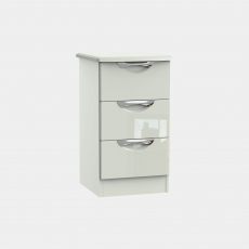 3 Drawer Bedside Chest In High Gloss - Stanford