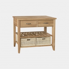 Loxley - 2 Drawer 2 Baskets Console Table In Oak Finish