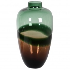 Tall Vase - Dark Green & Black