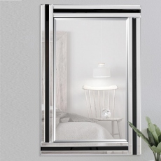 Dalton - Black & Silver Triple Edge Wall Mirror