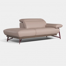 RHF Chaise Longue In Leather - Ancona