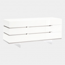 Polar - 6 Drawer Dresser In White High Gloss