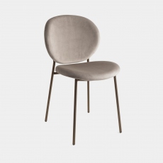 Calligaris Ines - Dining Chair In Venice Sand Soft Velvet & P29L Matt Bronze Leg