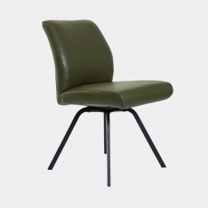 Swivel Dining Chair In Hunter Leather - Lily