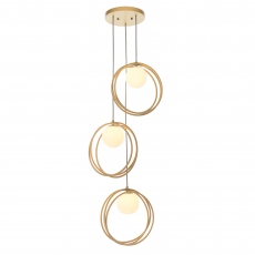 Hoops - Brushed Gold 3 Light Multi Pendant