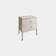 2 Drawer Bedside Chest In Stone Finish - Dynasty