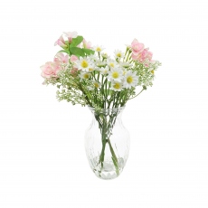 Flower Arrangement in Glass Vase - Pretty Daisy And Bell