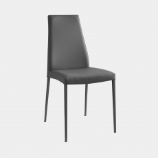 Calligaris Aida Soft - CS/1452-SK Dining Chair In P16/S96 Skuba Grey With Matt Grey Frame