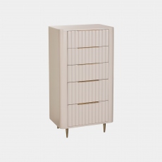 Lille - 5 Drawer Tall Chest High Gloss Finish