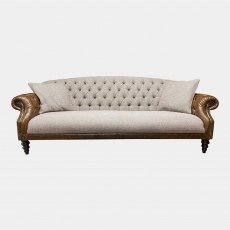 Harris Tweed Grand Sofa In Fabric & Leather - Tetrad Arbroath