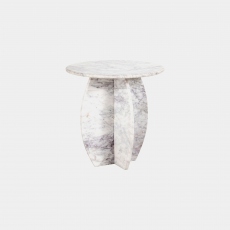 50cm Side Table In Marble Finish - Watson