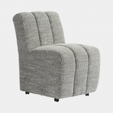 Dining Chair on Wheels In Grey Boucle Fabric - Jefferson
