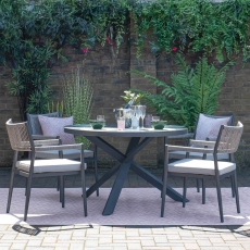 Kingston - 4 Seat Round Dining Set In Clay Stone Grey