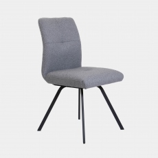 Dining Chair In Fabric With Black Metal Legs - Clover