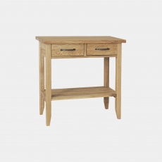 Loxley - 2 Drawer Console Table In Oak Finish Natural Lacquer