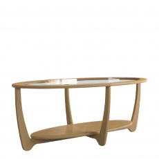 Contour - Oval Coffee Table With Glass Top