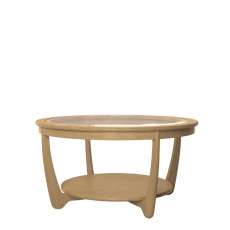 Contour - Round Coffee Table With Glass Top