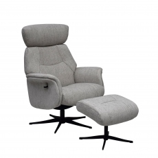 Senator - Swivel Recliner Chair & Footstool In Fabric