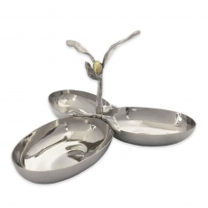 Three Section Serving Dish - Olive