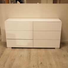 6 Drawer Large Chest In White High Gloss Finish - Item As Pictured - Alice