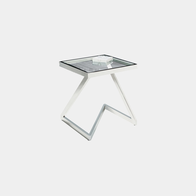 Square Lamp Table In Tempered Glass - Mistral