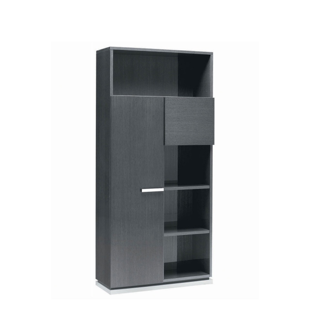 Library Bookcase In Koto Gray High Gloss - Antibes