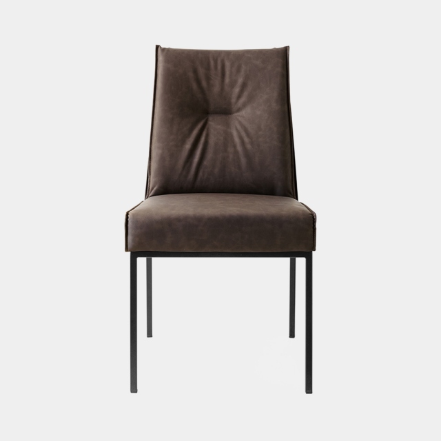 Dining Chair In S0C Ebony Fabric & P15 Matt Black Frame - Calligaris Romy