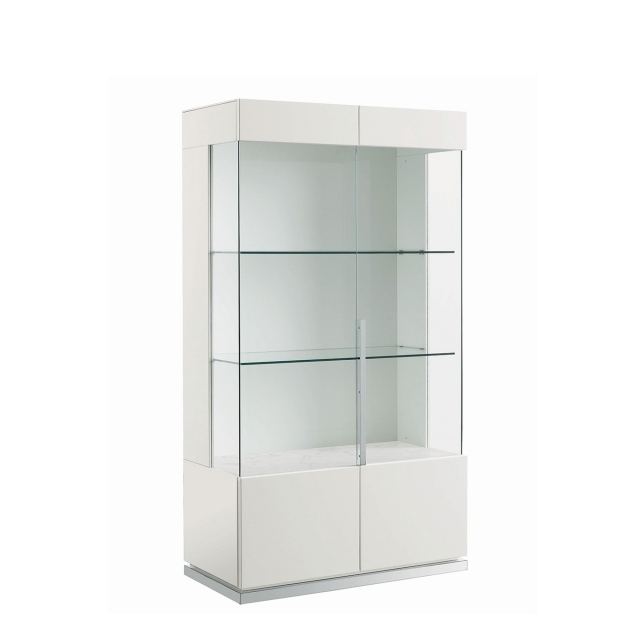 Curio Cabinet In White High Gloss - Bernini