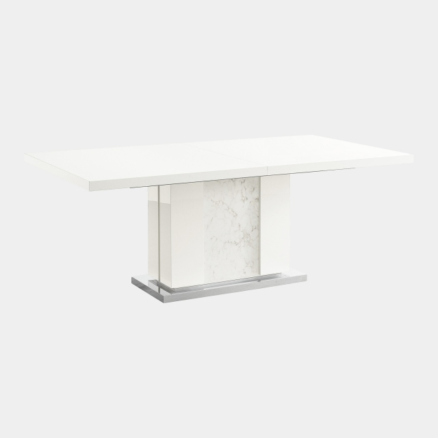 196cm Extending Dining Table In White High Gloss - Bernini